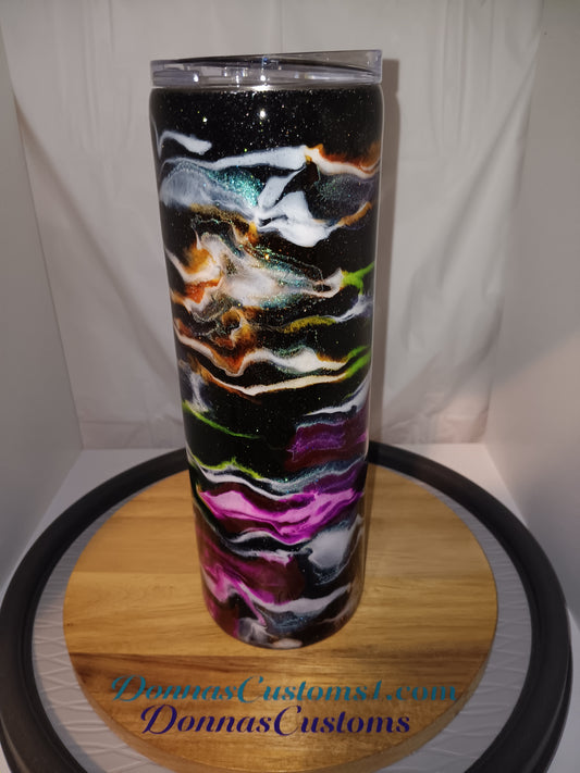 30 oz skinny colorful swirl