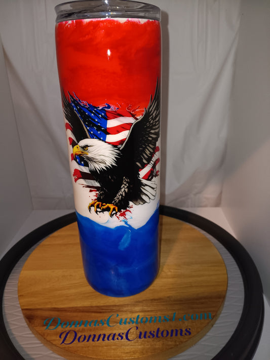 30 oz. skinny red white and blue